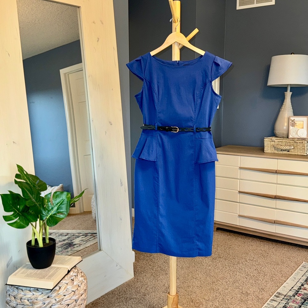 XOXO Blue Peplum Sheath Dress